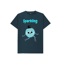 Load image into Gallery viewer, Denim Blue Sparkling T-shirt

