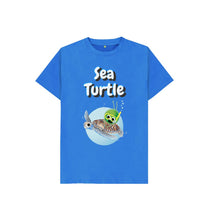 Load image into Gallery viewer, Bright Blue Sea Turtle T-shirt
