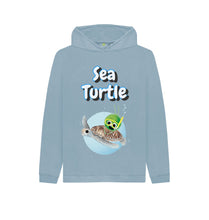 Load image into Gallery viewer, Stone Blue Sea Turtle Hoody

