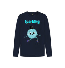 Load image into Gallery viewer, Navy Blue Sparkling Long-Sleeved
