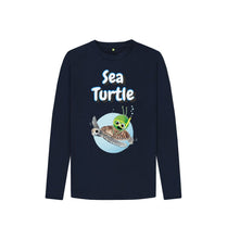 Load image into Gallery viewer, Navy Blue Sea Turtle Long-sleeved
