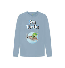 Load image into Gallery viewer, Stone Blue Sea Turtle Long-sleeved
