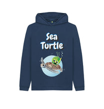 Load image into Gallery viewer, Navy Blue Sea Turtle Hoody
