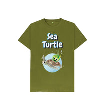 Load image into Gallery viewer, Moss Green Sea Turtle T-shirt
